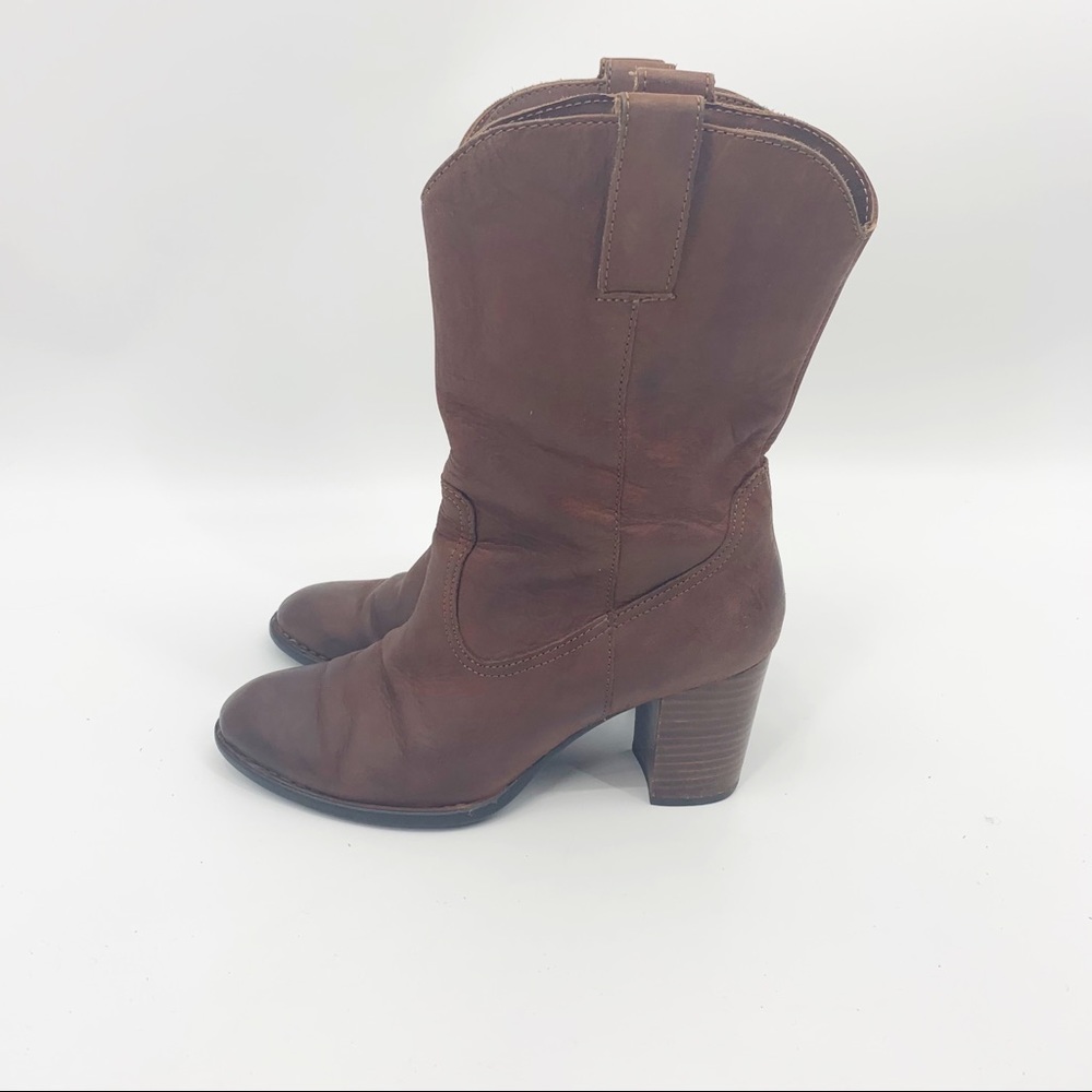 Børn Crown Allegra Leather Mid-Calf Pull On Boots